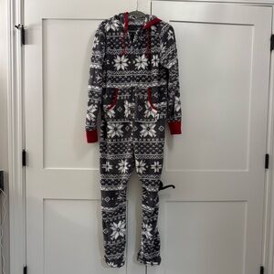Stylish Gray and Red Women's Patterned Onesie